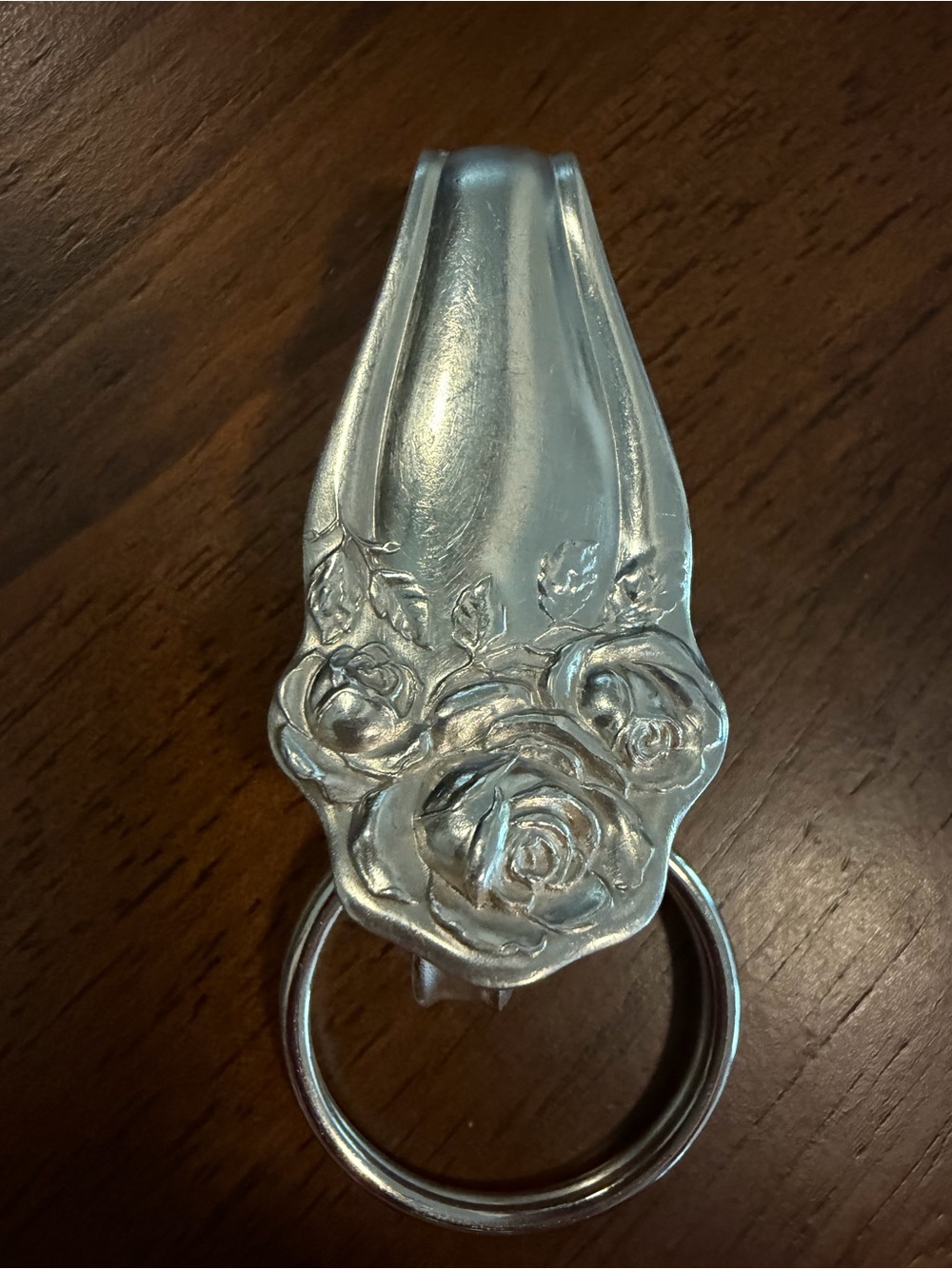 American Beauty Rose Silverware Purse Clip Keychain